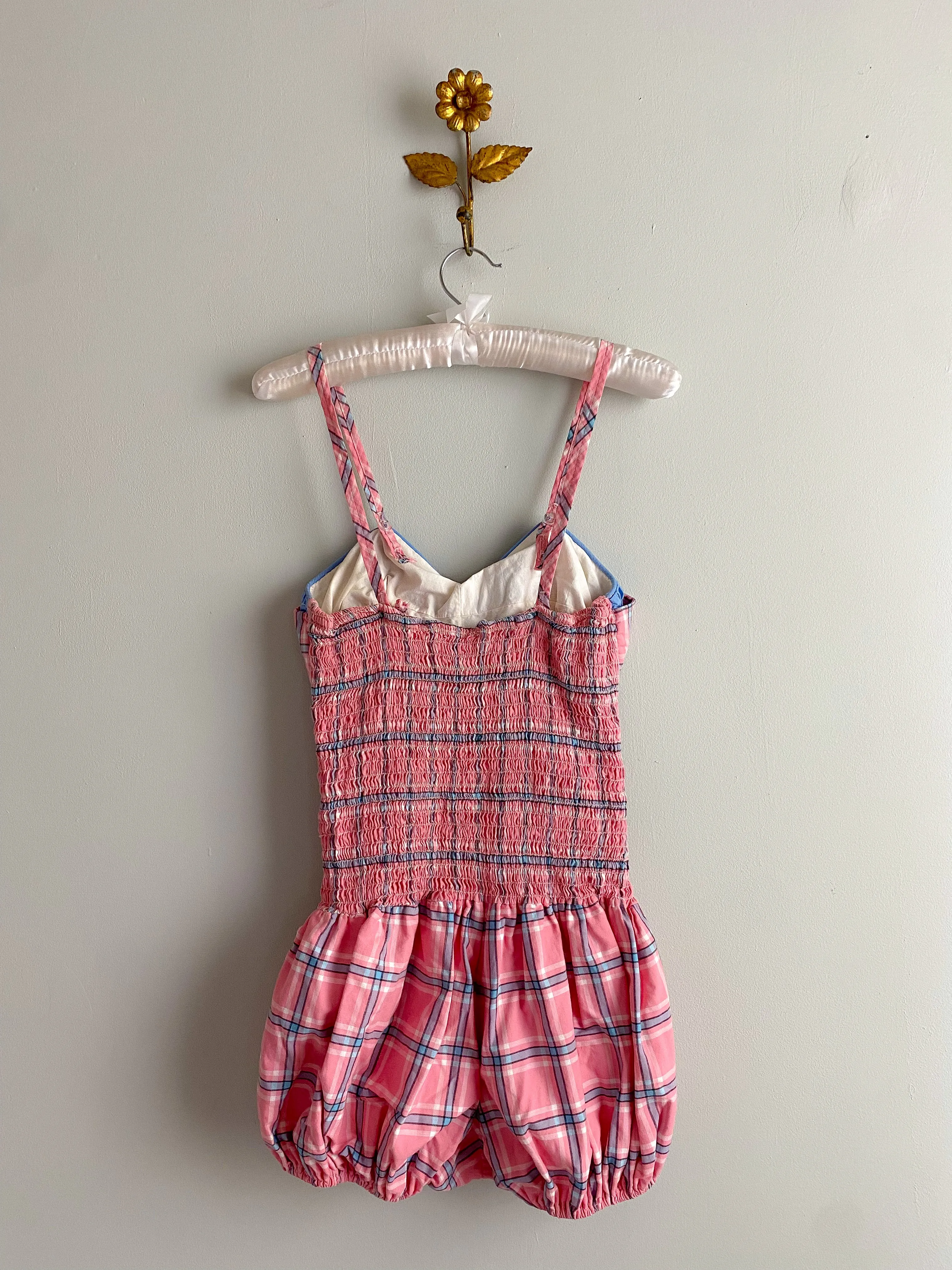 1950’s Cotton Candy Plaid Vintage Swimsuit / Sz S