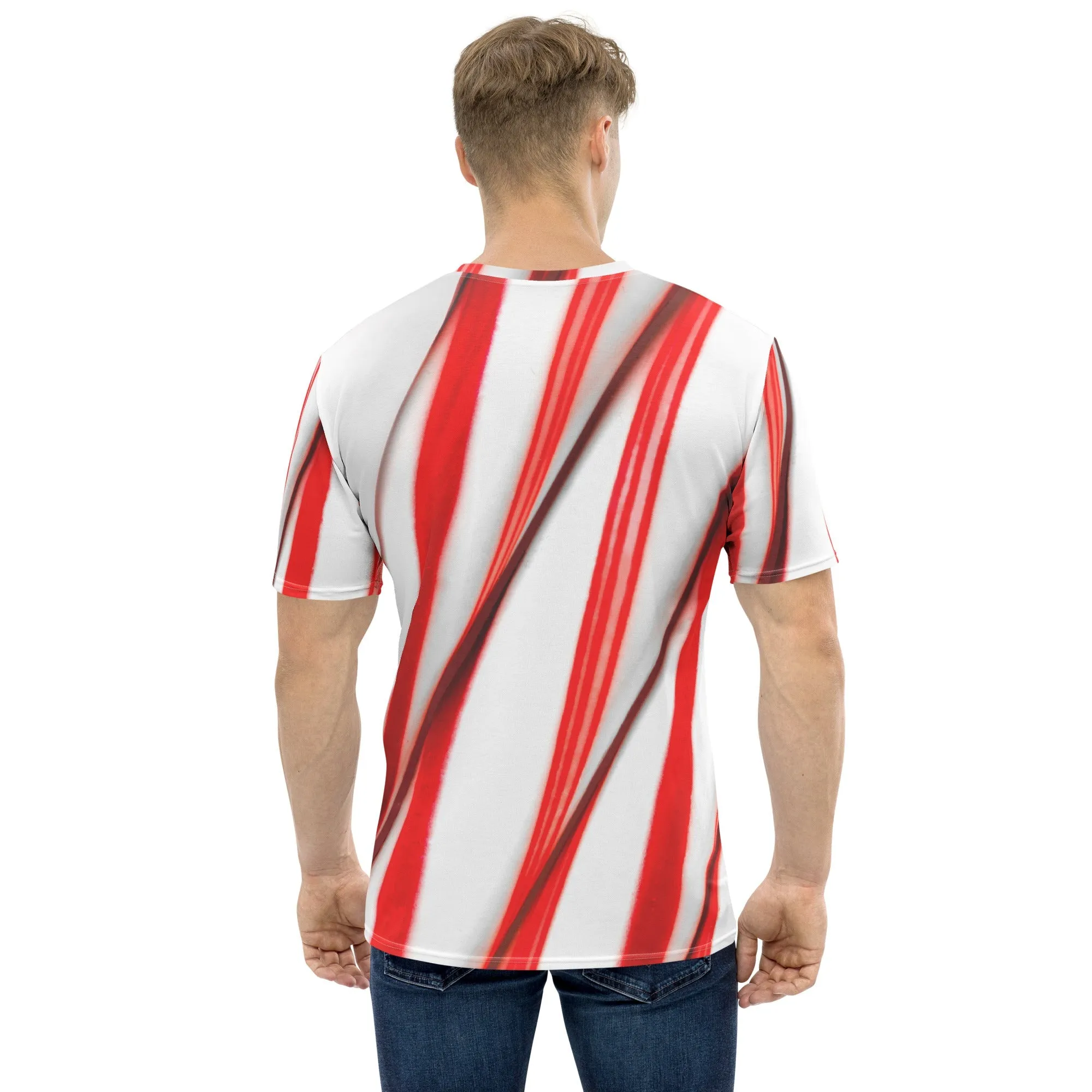 3D Candy Cane Men's T-shirt