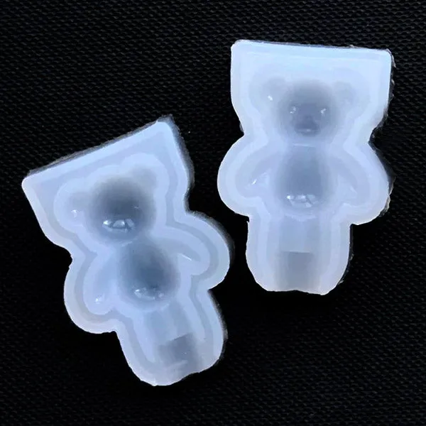 3D Teddy Bear Lolly Silicone Mold | Miniature Lollipop Mold | Kawaii Sweets Deco | Clear Soft Mould for UV Resin (16mm x 29mm)