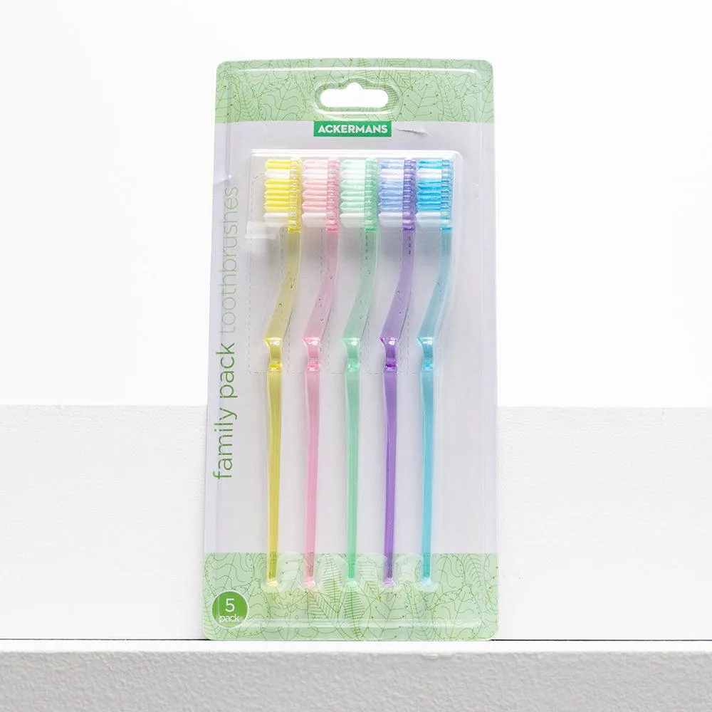 5 Pack Family Toothbrushes