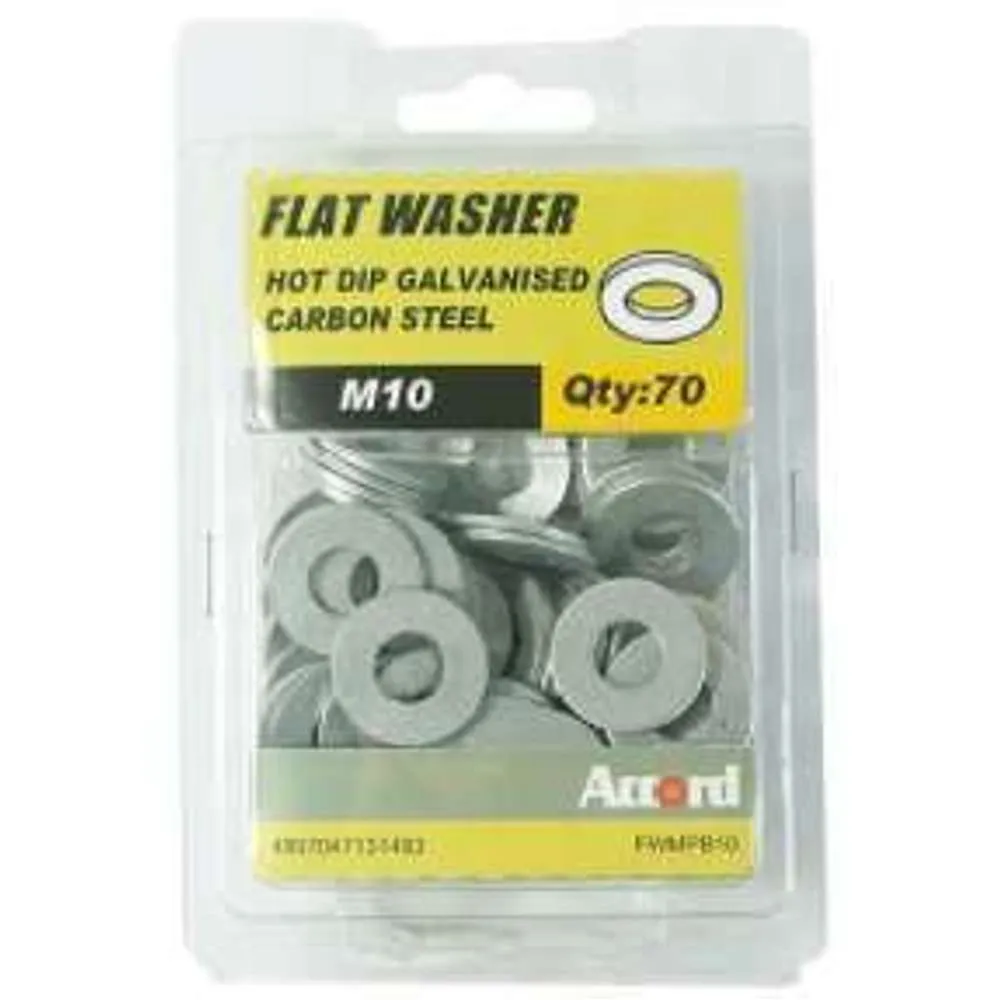 Accord Flat Washer Galv M10 (70pk)