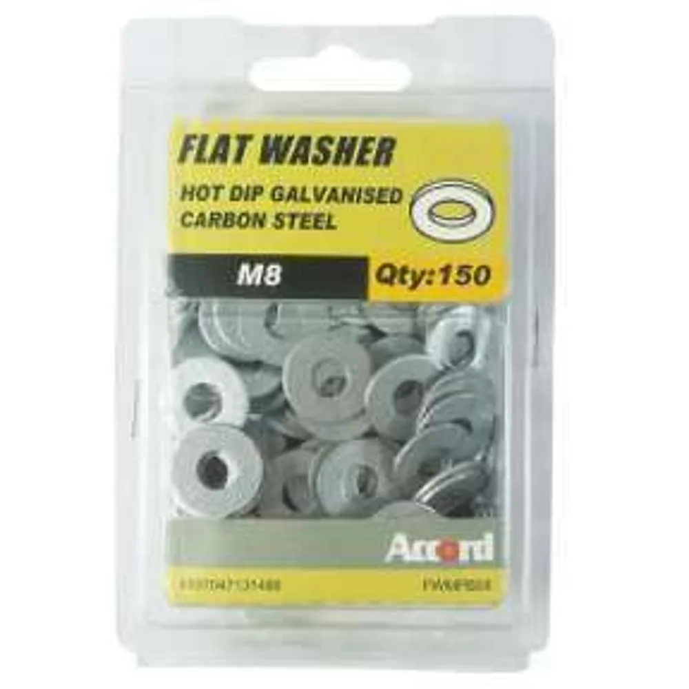 Accord Flat Washer Galv M8 (150pk)