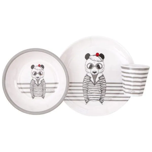 All 4 Ella Melamine Plate - Bear Grey