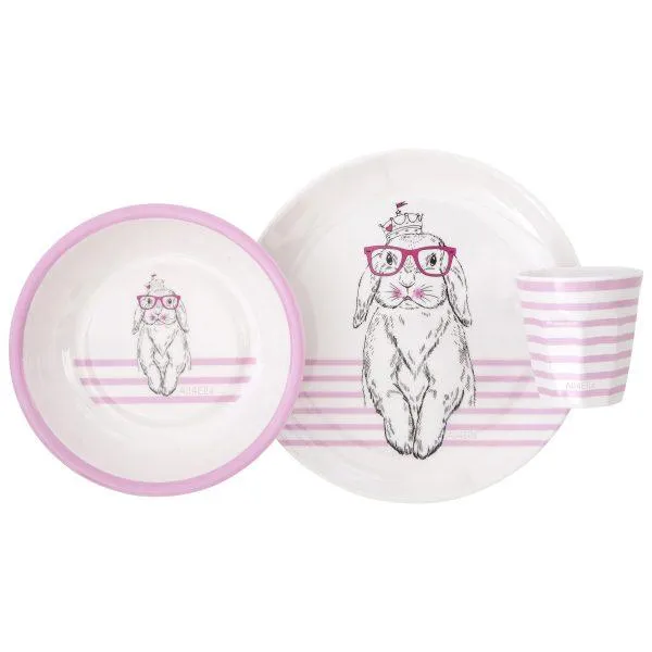 All 4 Ella Melamine Plate - Bunny Pink