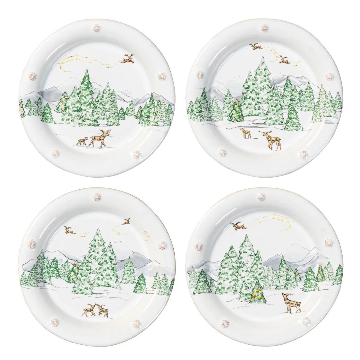 Berry & Thread North Pole Side/Cocktail Plate Assorted Set/4