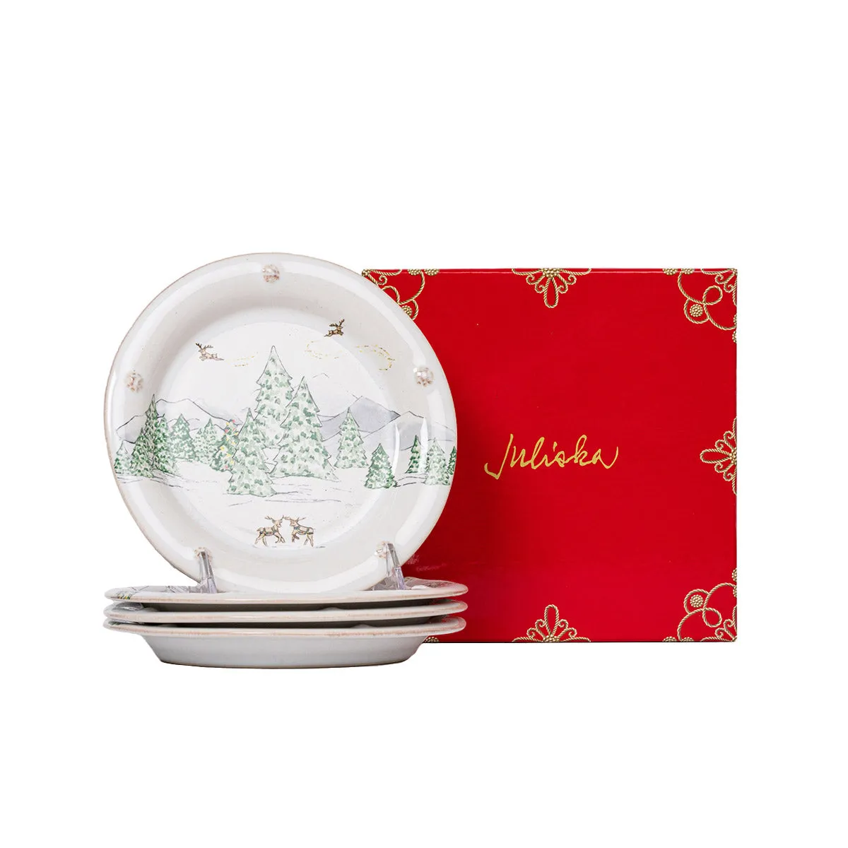 Berry & Thread North Pole Side/Cocktail Plate Assorted Set/4