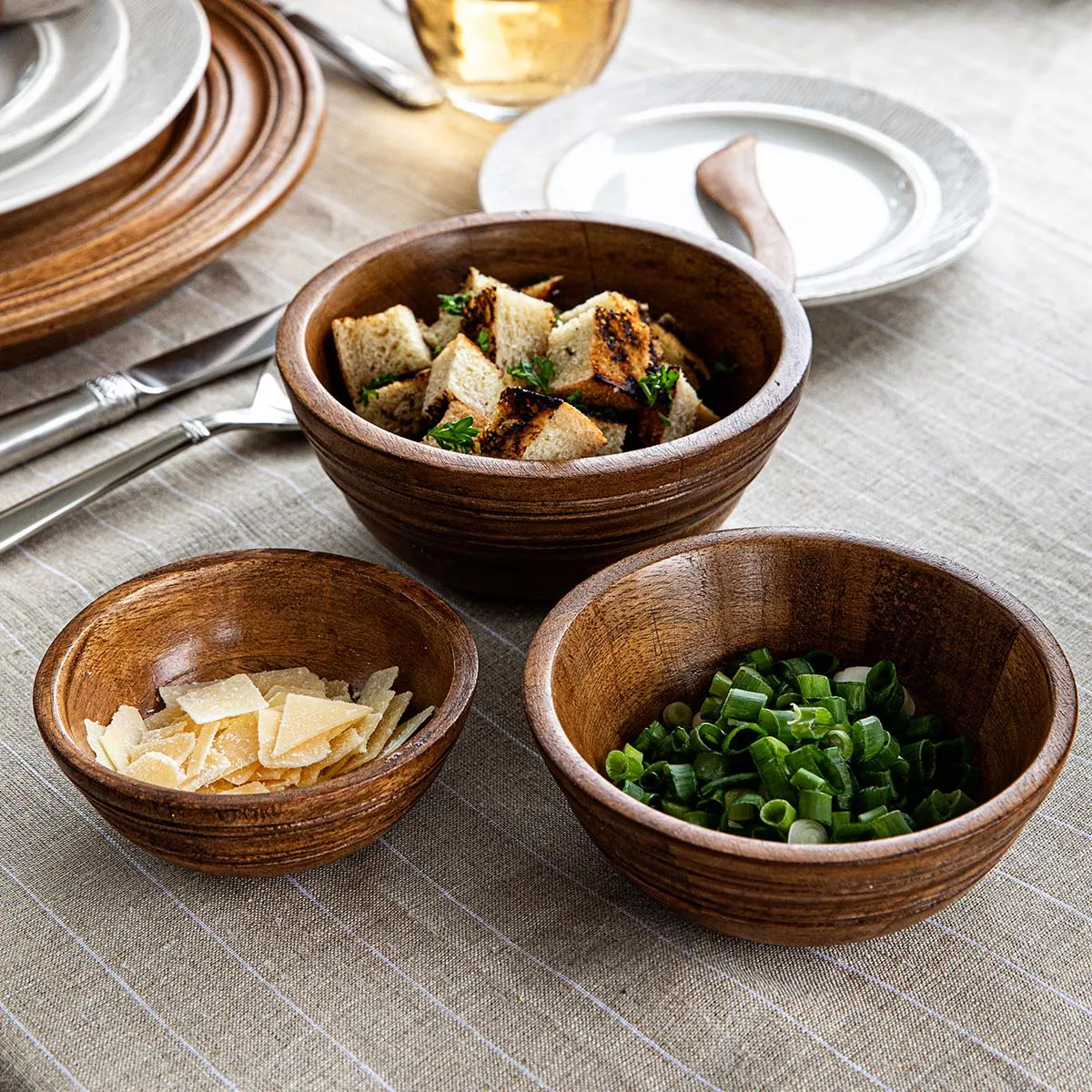 Bilbao Wood Nesting Bowl Set/3pc