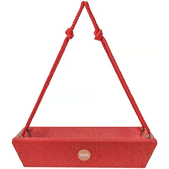 Birds Choice Hanging Tray Bird Feeder, Red