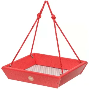 Birds Choice Hanging Tray Bird Feeder, Red