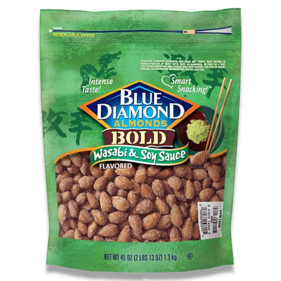 Blue Diamond Wasabi and Soy Sauce Flavored Almonds - 45 Oz