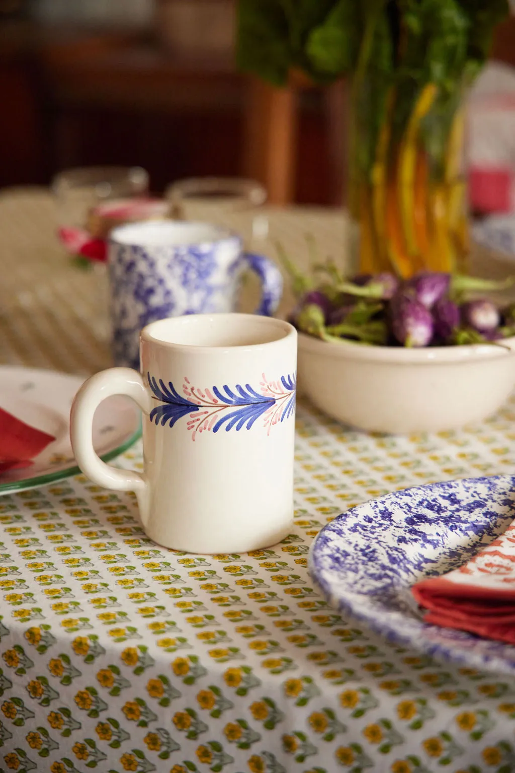 Blue Heather Breakfast Mug