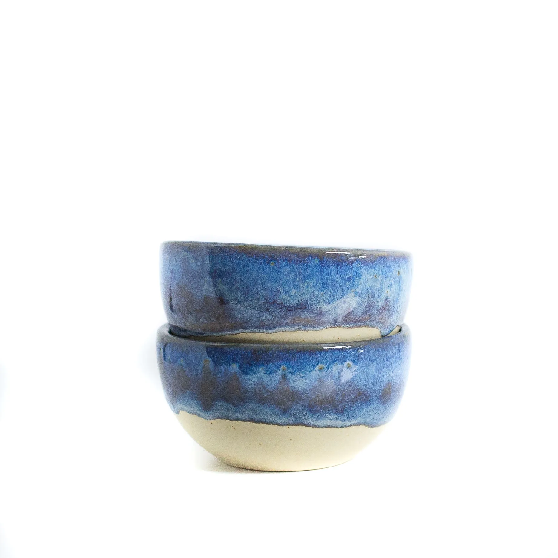 Ceramic Blue Cream Cereal Bowl