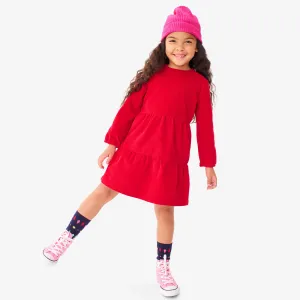 Clearance tiered corduroy dress