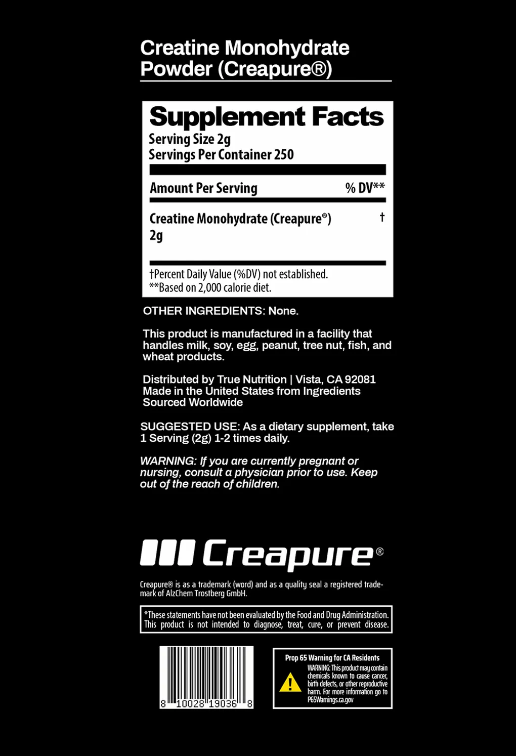 Creatine Monohydrate Powder (Creapure®)