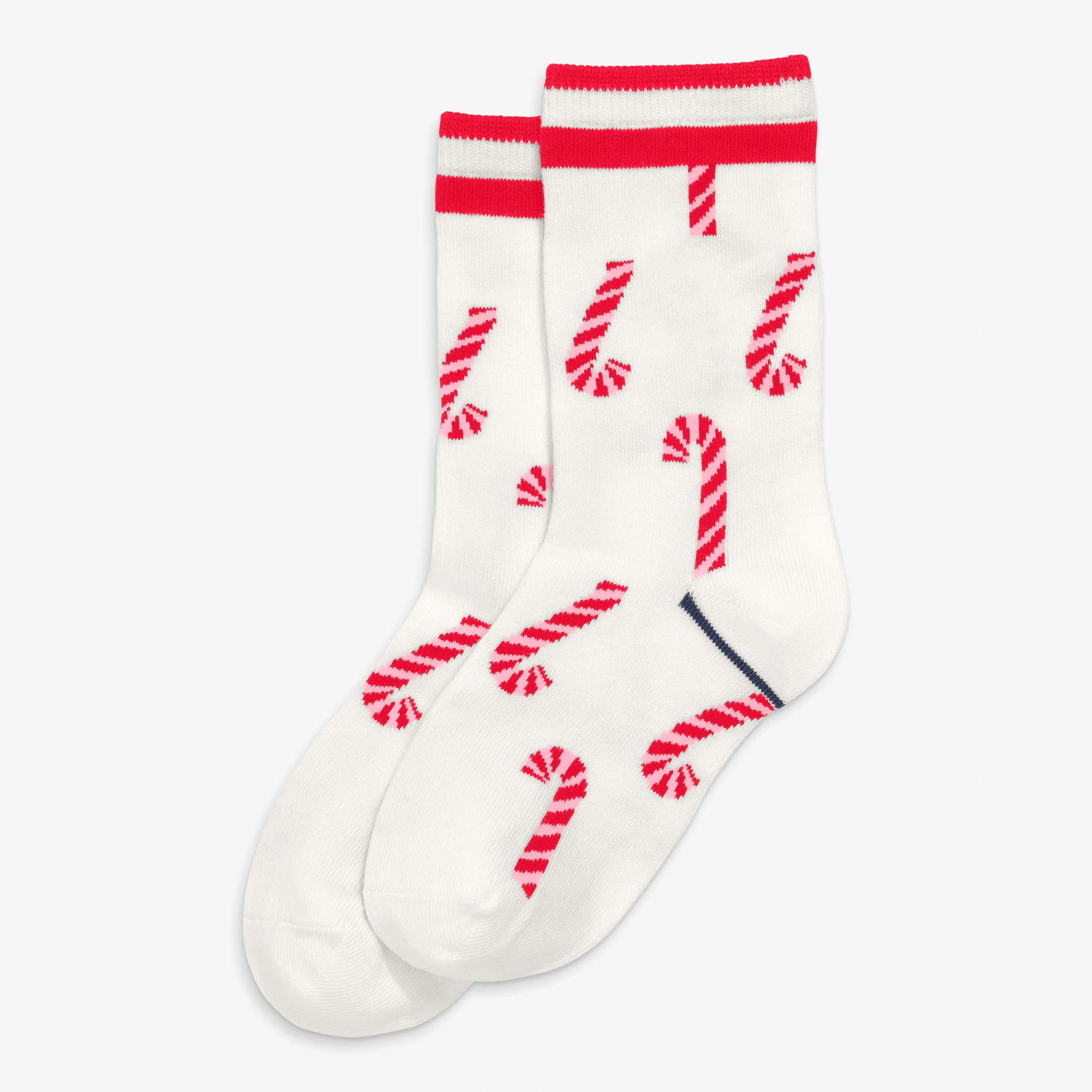 Crew sock in candy canes