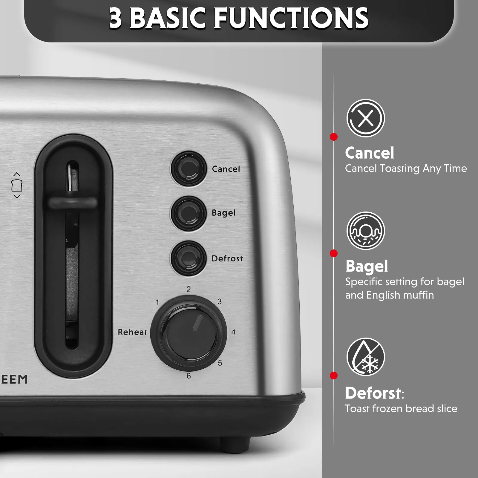 DT440 Retro 4-Slice Metal Toaster