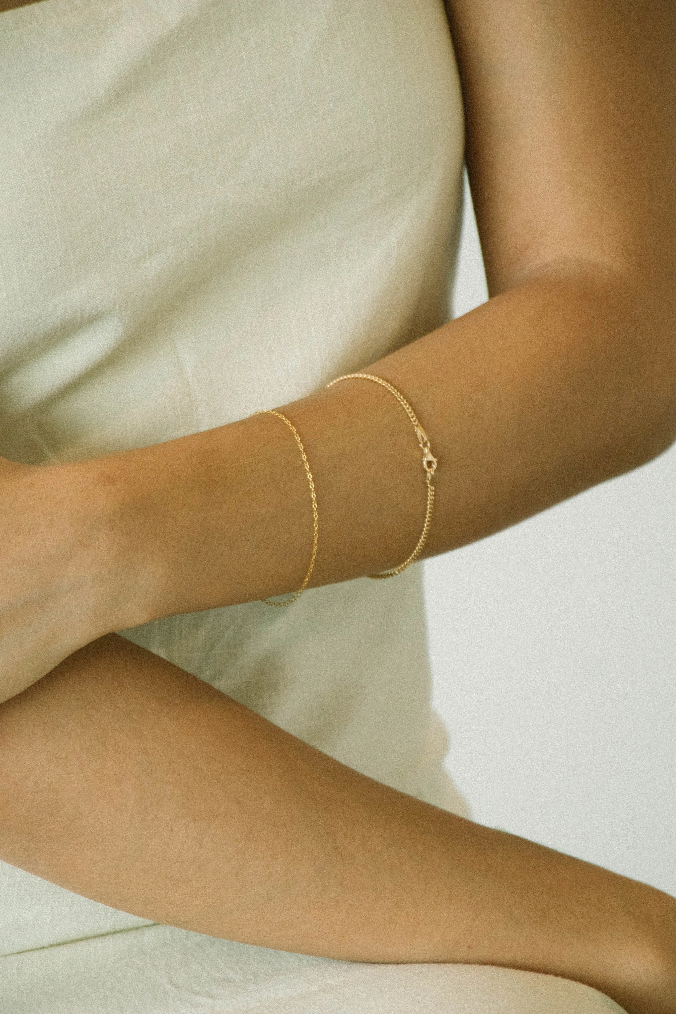 Everyday Cable Chain Bracelet, Solid 18k Gold