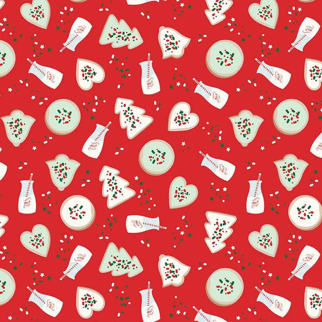 Flannel Christmas Cookies Red