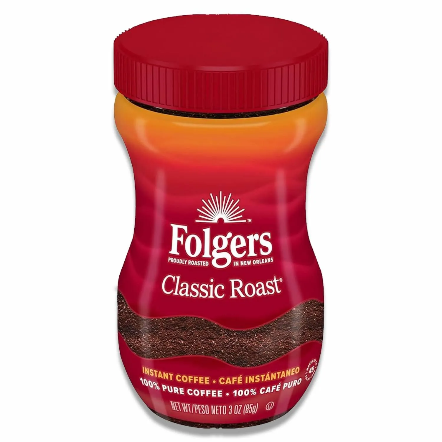 Folgers - Classic Roast Instant Coffee Crystals - 3 Oz - 12 Pack