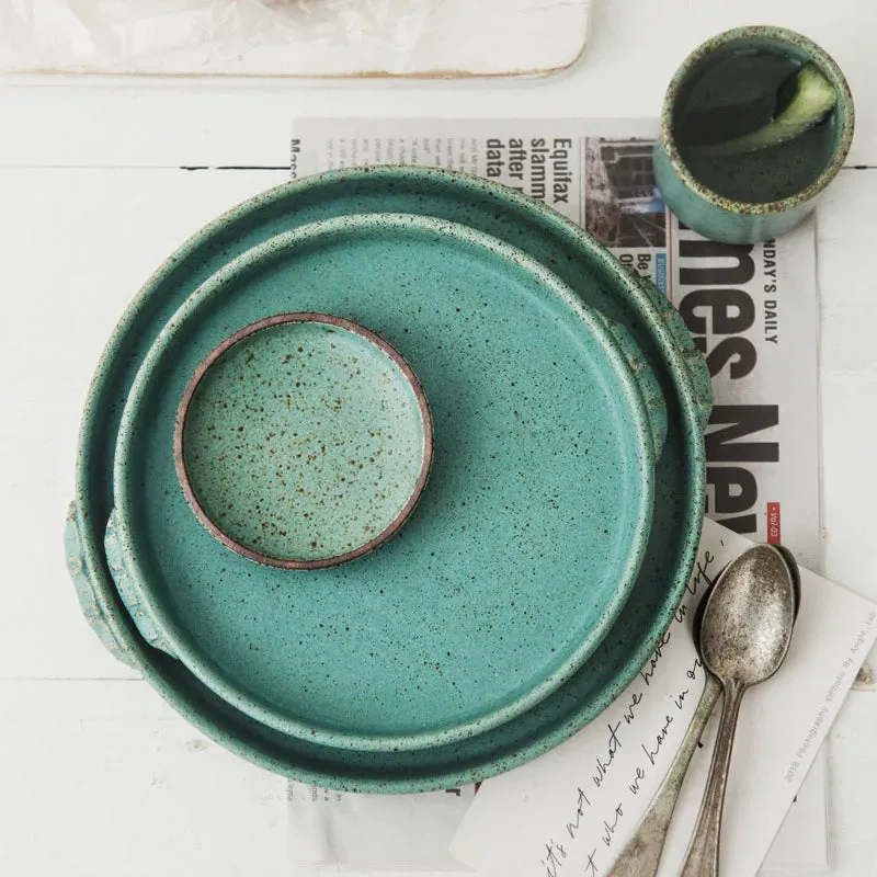 Japanese  Green Ceramic Dinner Set