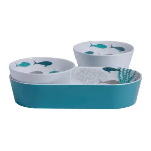 MELAMINE SNACK SET COASTAL, 3 PCS.