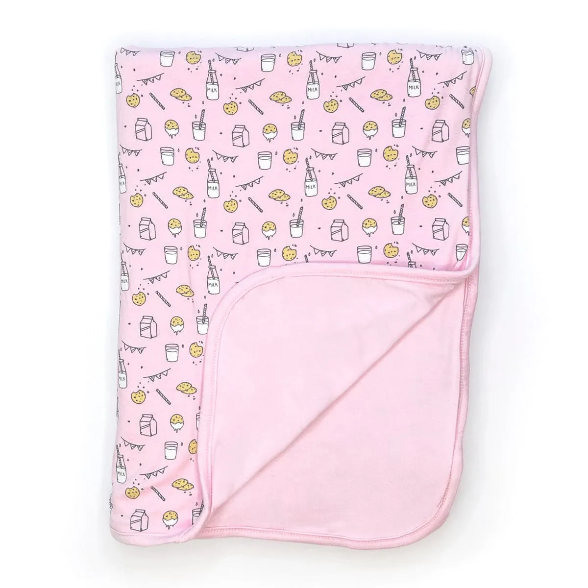 Milk & Cookies Pink Bamboo Blanket