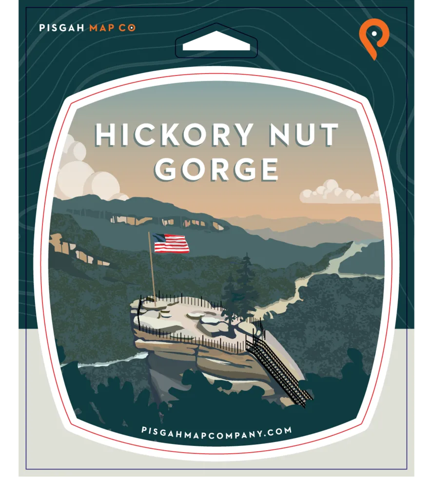 Pisgah Map Co. Sticker, Hickory Nut Gorge