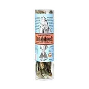 Polka Dog Haddock Tube (Case of 6): Dehydrated & Hand-Rolled Pet Treat