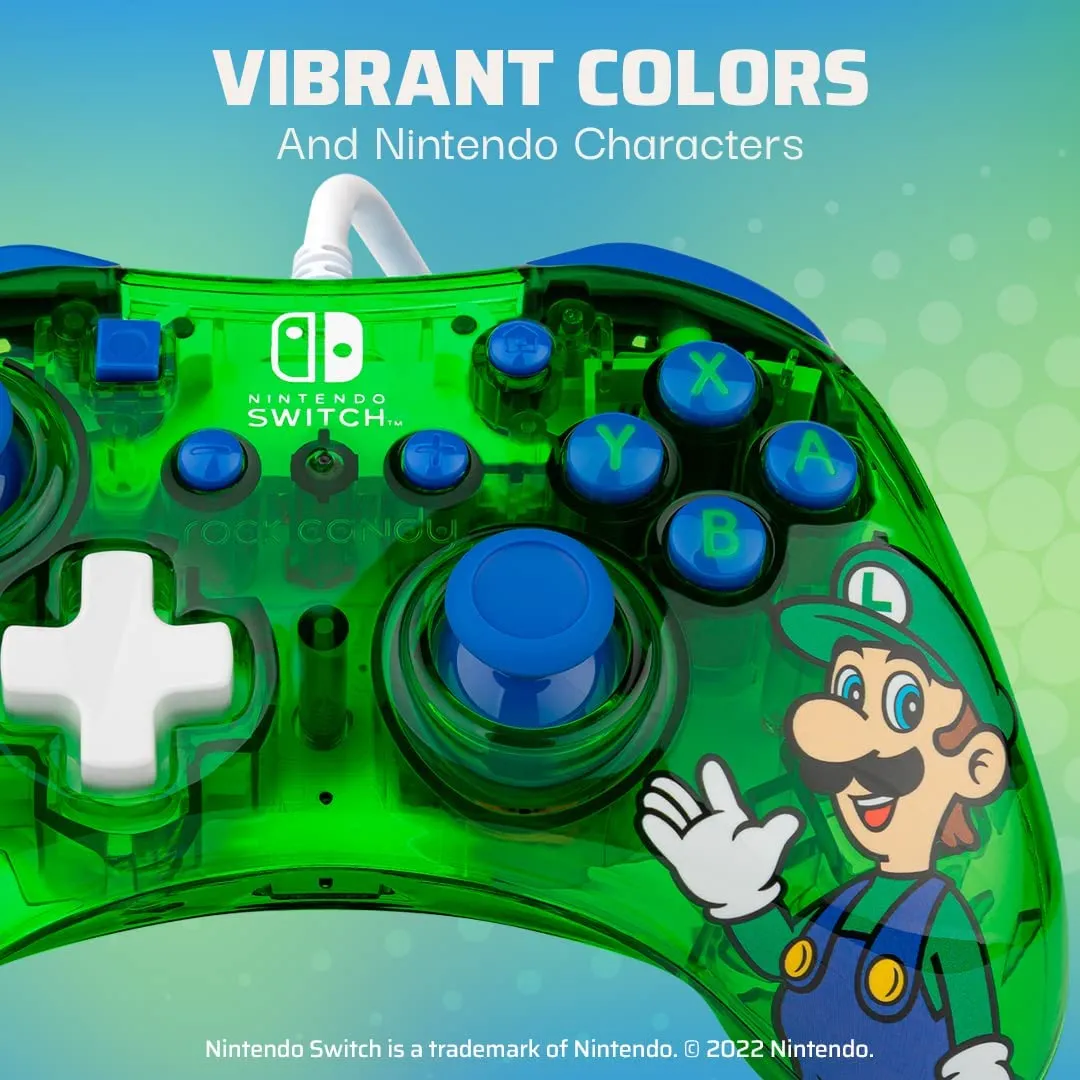 Rock Candy Nintendo Switch Wired Controller - Luigi