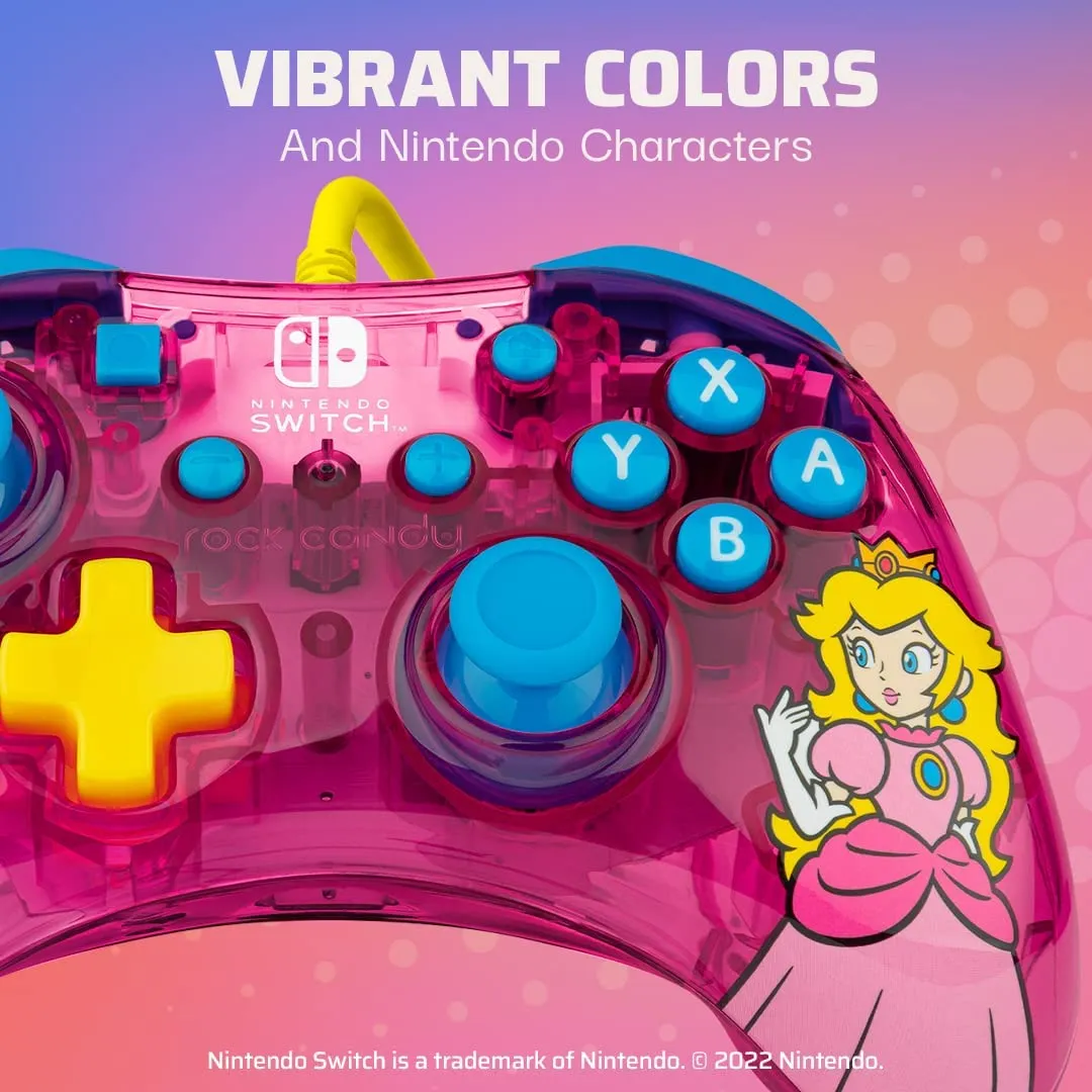 Rock Candy Switch Wired Controller - Princess Peach