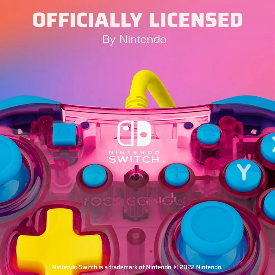 Rock Candy Switch Wired Controller - Princess Peach