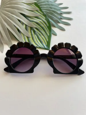 Round Seashell Sunglasses - Black