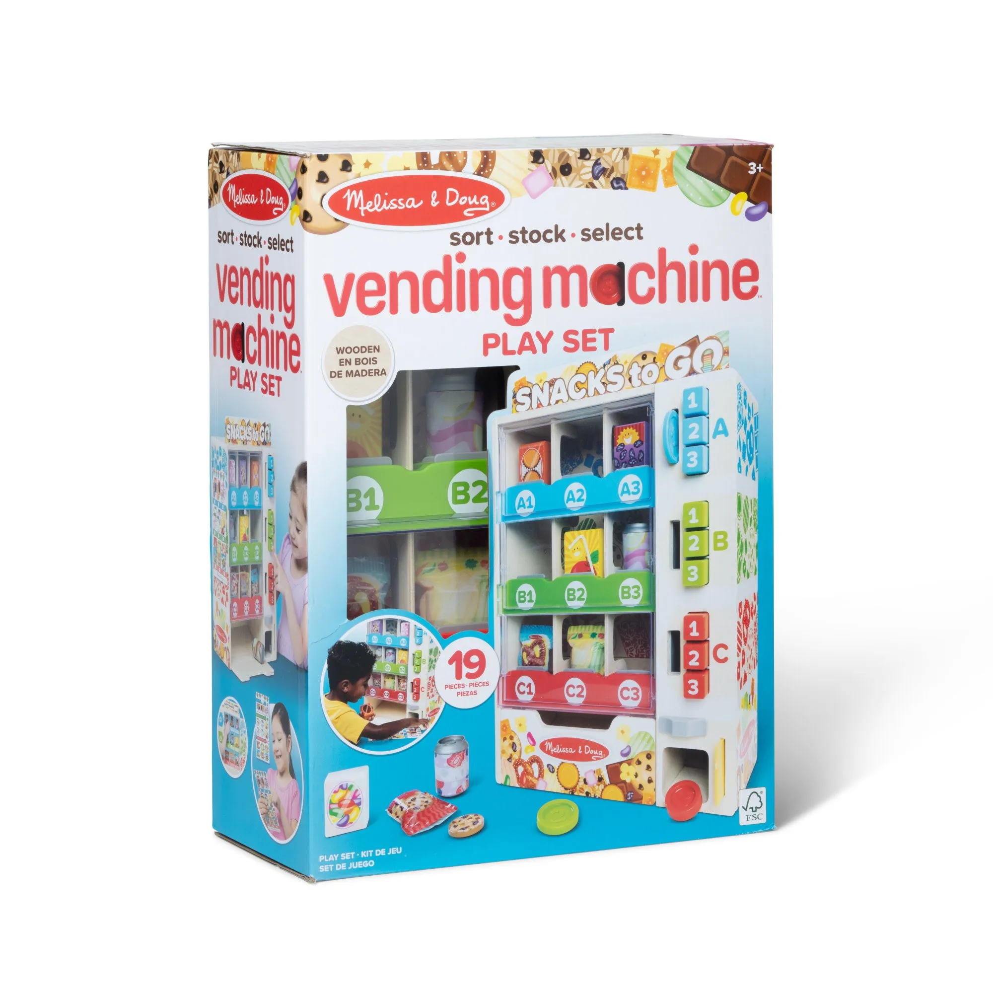 Sort, Stock, Select Wooden Vending Machine Play Set