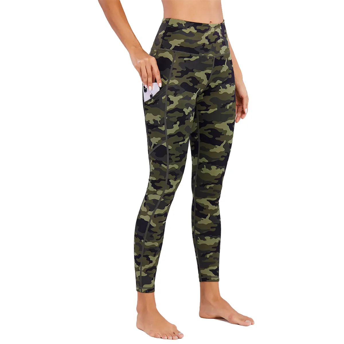 Women's Nabtos® Performance Activewear Yoga High-Waisted Leggings-Army Green